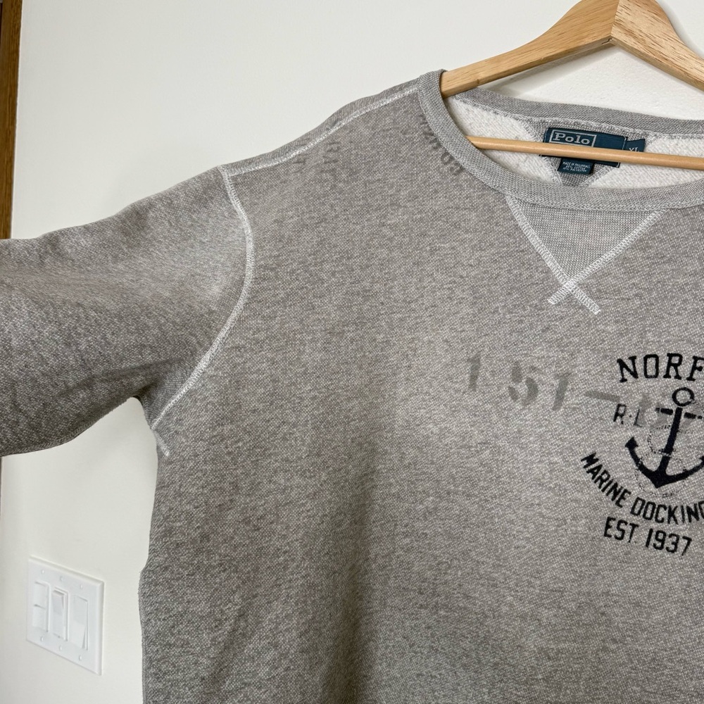 Vintage 1990s Polo Ralph Lauren "Marine Stencil" crewneck sweatshirt size XL - Picture 4 of 13